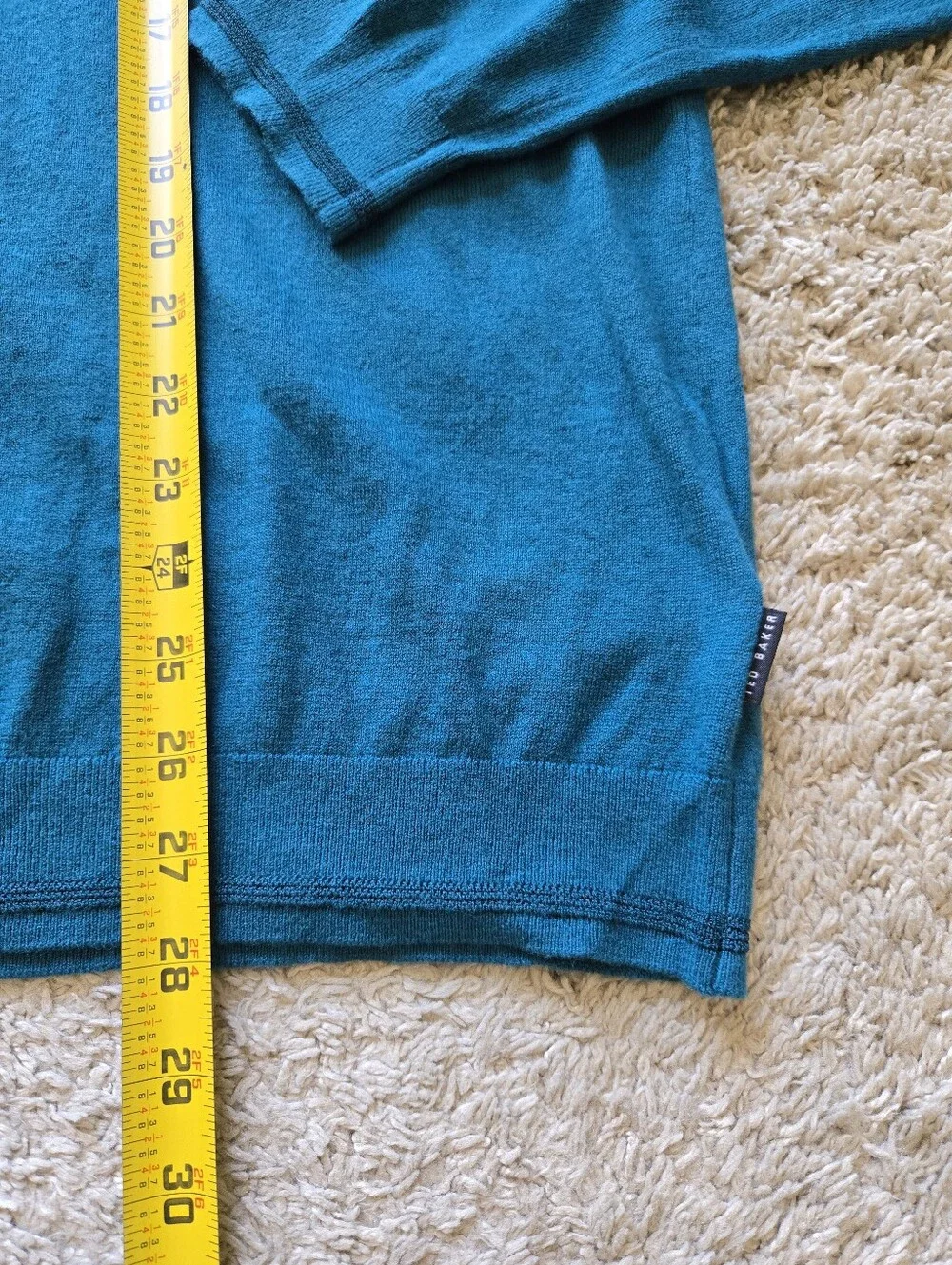 Ted Baker Wool Blend Sweater Mens XL Teal Blue Lightweight Pullover